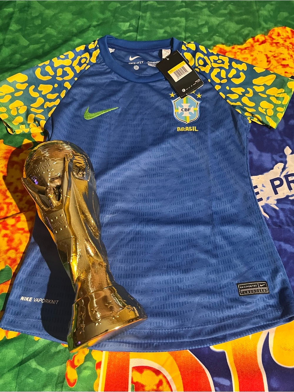 Nike Kids Brazil Blue & Yellow Soccer Jersey